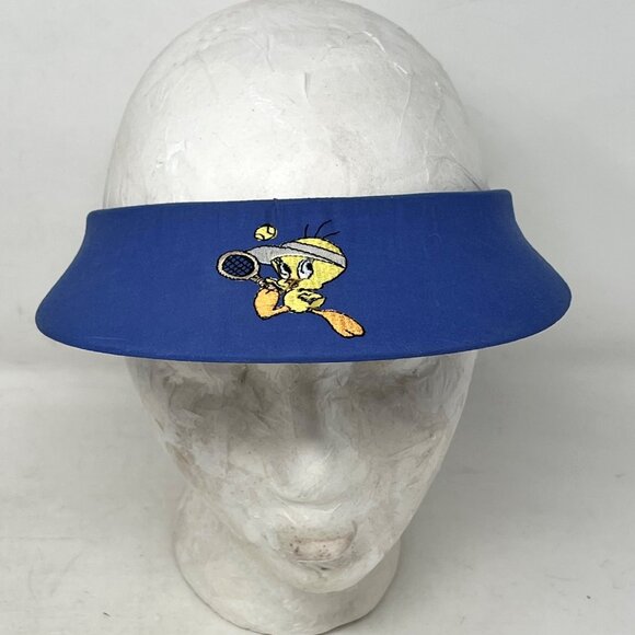 Tweety Bird Vintage Embroidered Blue Tennis Sun Visor OSFM - Picture 1 of 7